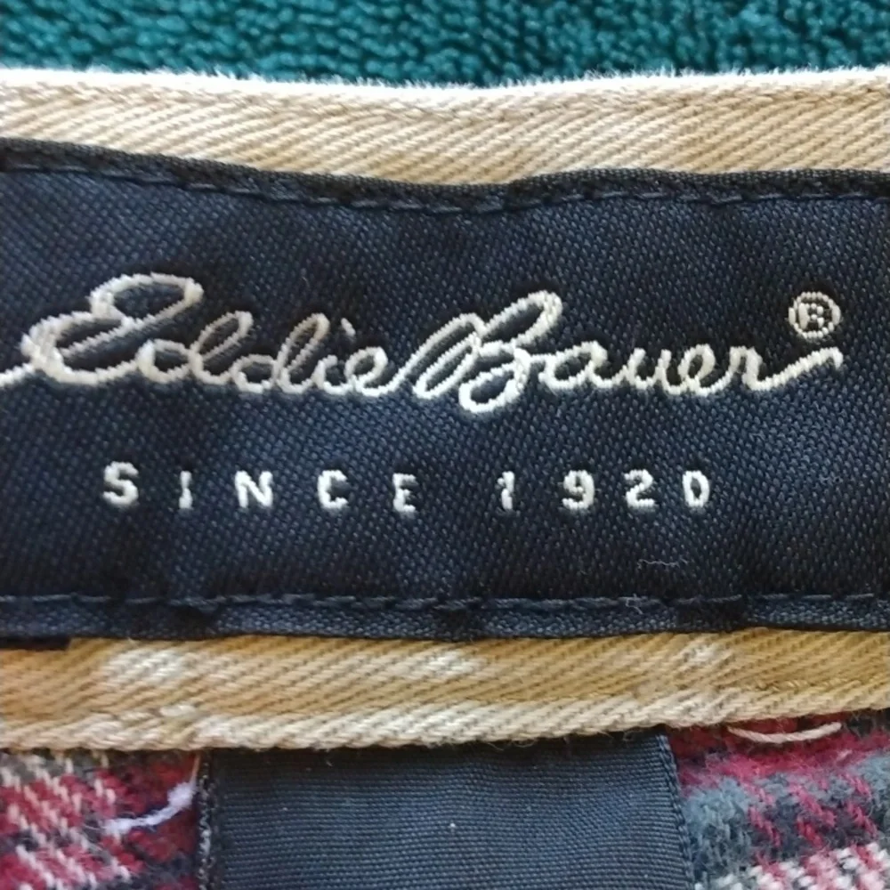 Eddie Bauer Tan/Khaki Cotton Flannel Lined Pants 34 - 30.5